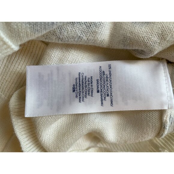 Ralph Lauren Chaps Womens 3/4 Sleeve Floral Linen Blend Sweater Sz S Cottagecore - Picture 8 of 8